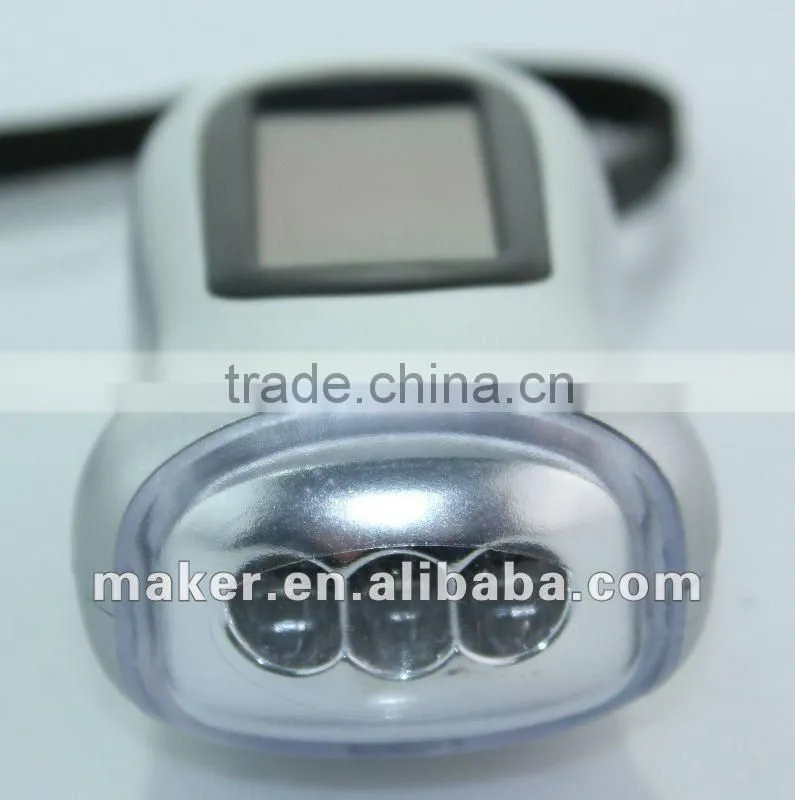 3 LED Cranking Dynamo, solar powered Plastic Flashlight