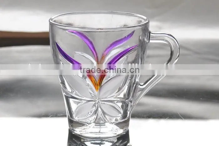 6pcs glass tea mug glass black tea mug glass cup set