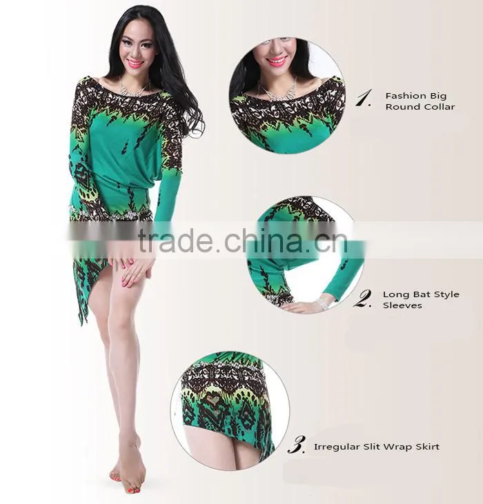 Wuchieal Thicken Printed Modal Dance Dress for Women