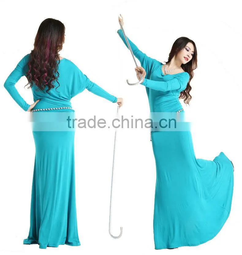 2014 Wuchieal Wholesale Comfortable Modal Belly Dance Dress Costume for Practice in Winter and Autumn
