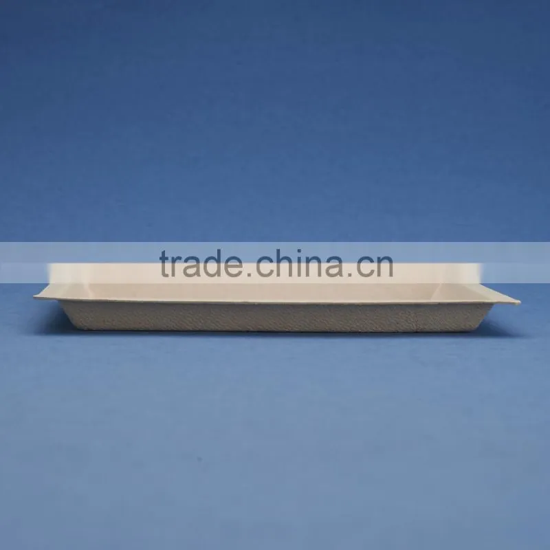 PL-75-UB 7*5 inches unbleacheddisposable flate rectangle shape sugarcane dinner plates
