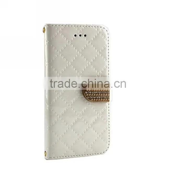Small Fragrant Wind Leather wallet case with shoulder strap for iphone 6