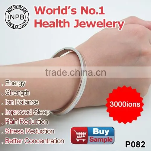 Noproblem P082 stainless steel tourmaline casual personalized fitness crystal energy bracelet