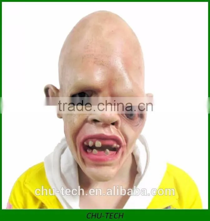 Halloween Mask Silicone 360 Full Face one Eye without Hair Airsoft Khaki Grimace