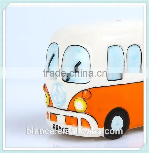 Camper Van VW ceramic salt and pepper shaker set in bus design