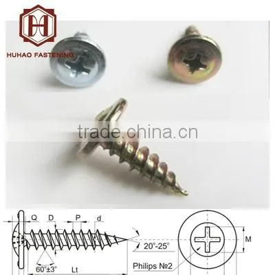 phosphated wafer head sharp point self tapping screw 8x1/2''
