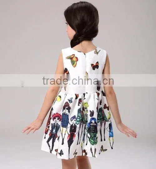 2016 kid baby love kids short dress for party cartoon printed cheap cute kids clothes girl dress