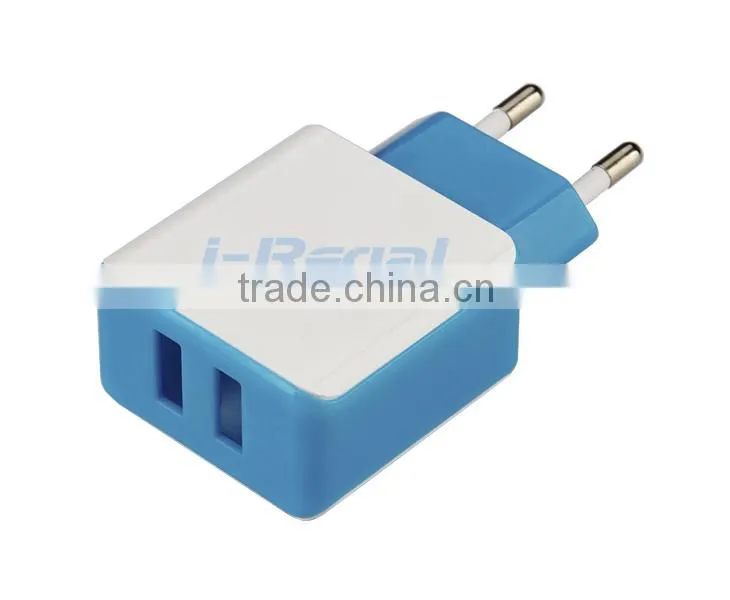 Newest!!!!! 5V 2.1A dual usb mobile phone travel charger,home charger,wall charger