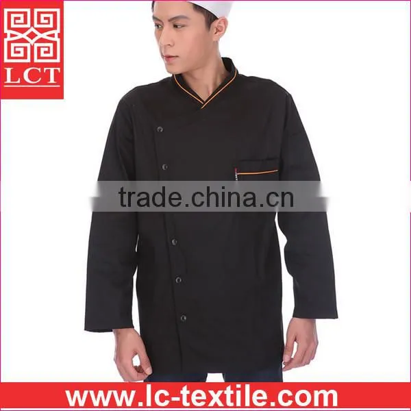 supply made of good handfeeling poly cotton fabric middle-sleeved design slim fit baking uniform for catering staff(LCTU0014)