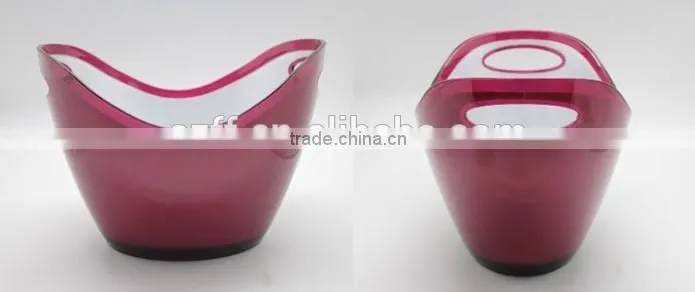 8L Plastic double color ice bucket for bar wholesale and promotion