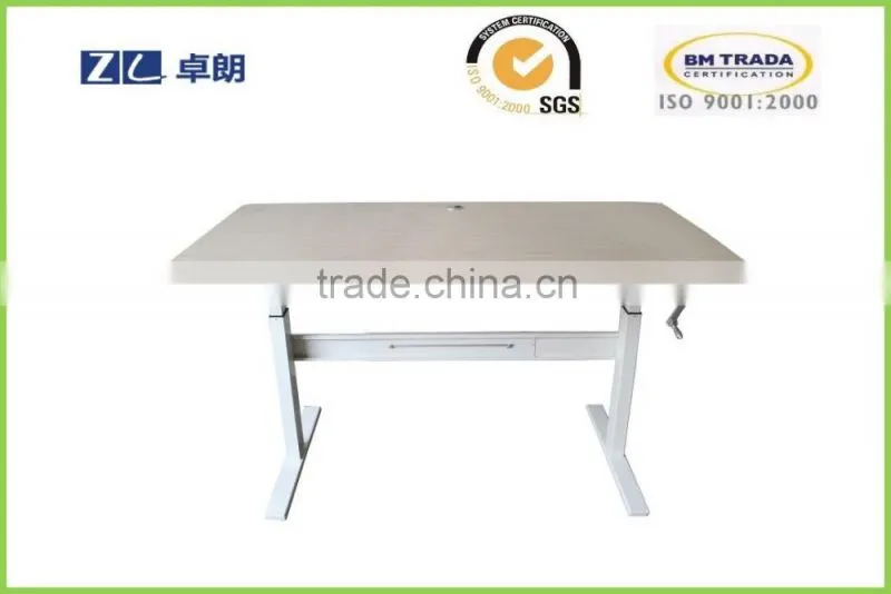 Lifting adjustable table frame for office desk by hand