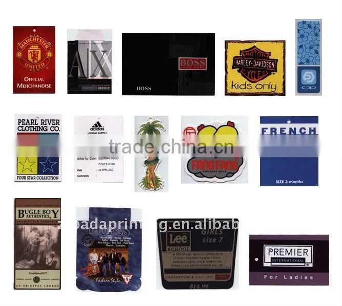 2012 Fashion Paper Garment Hang Tags