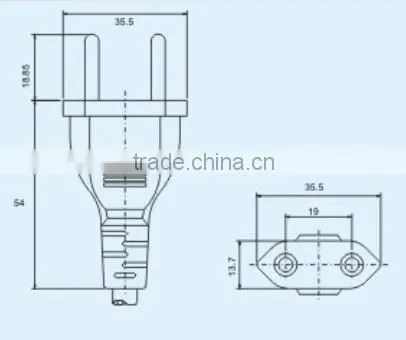 2 pins POWER PLUG for SWITZERLAND