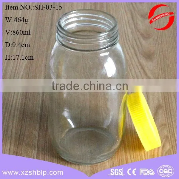 860ml regular mouth glass jar for honey,honey glass jars wholesale