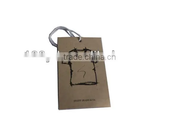 China 250g kraft paper garment paper hang tags with string