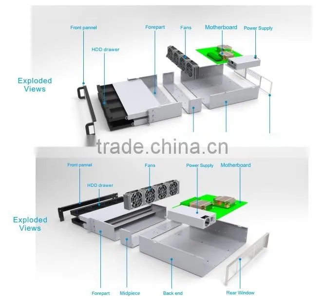 2u hot swap case for cloud server server chassis