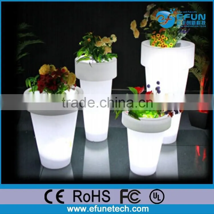 bar/party/event decorative rgb color changed illuminated solar led plastic plant pots