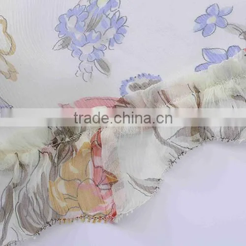 100% silk short sleeves blouse with beaded collar/beach blouse