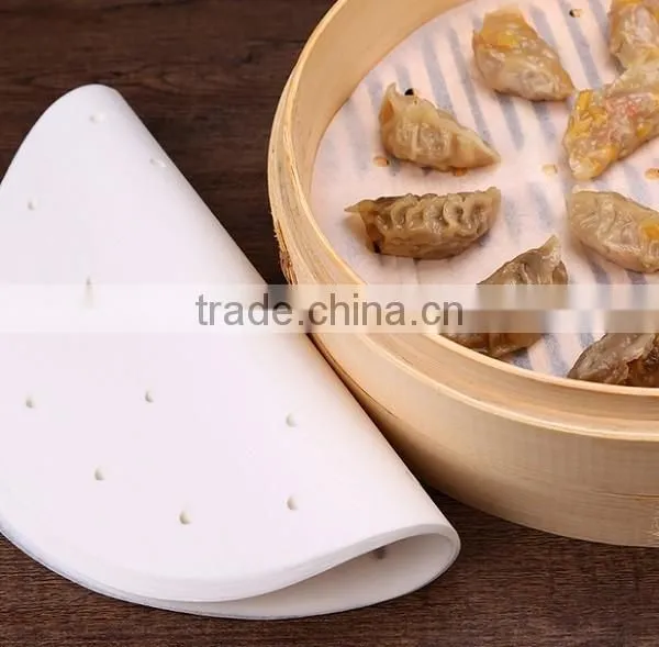 Non-stick silicone coated food steamer paper with holes