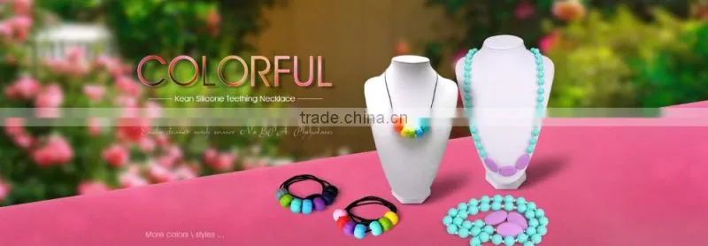 China BPA Free jewellery Silicone Baby Teething Necklaces