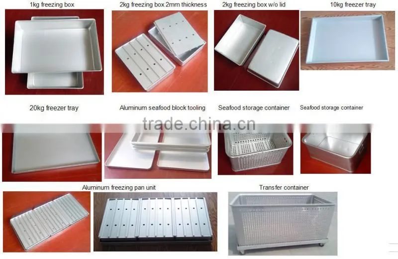 OEM ODM Factory Supply Top Quality Custom Sheet Aluminum Metal Tray for seafood fast frozen processing
