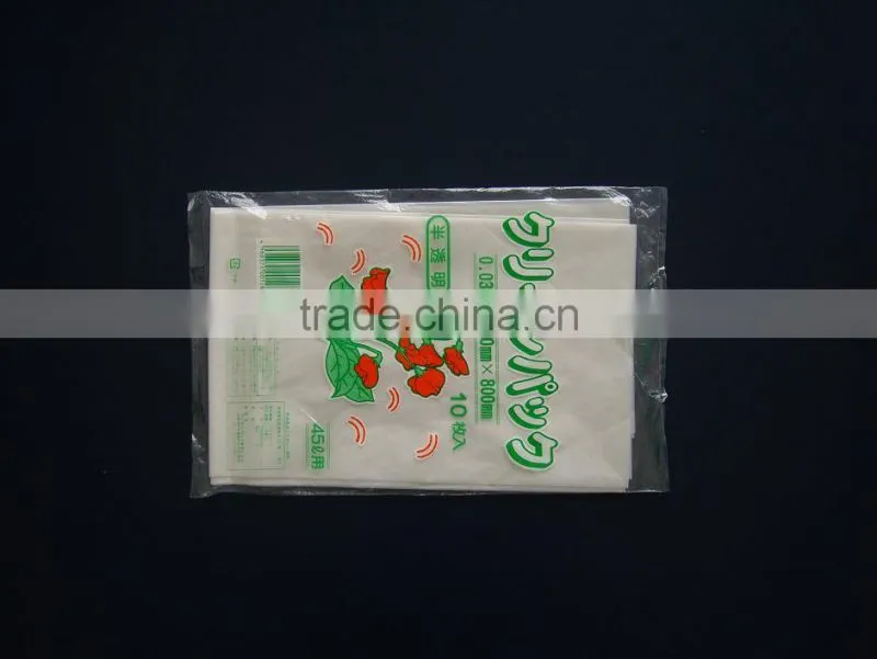 Different kind of plastic flat bags for shopping or package