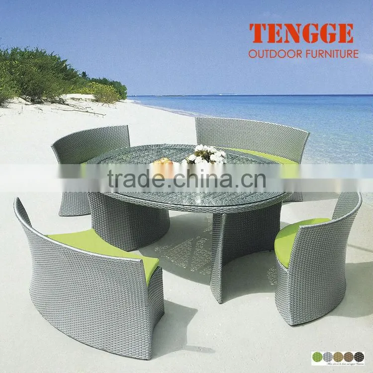 Outdoor dining set rattan dining round table and chair set