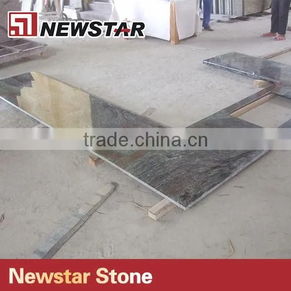 Prefabricated kitchen counter tops multicolor green granite countertop