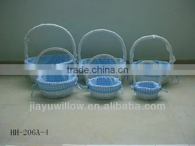 Bowknot lined willow Wicker baskets