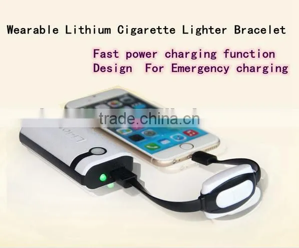 For IOS Android Bracelet USB Data Cable With Cigarette Lighter Function