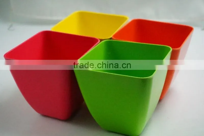 2016 hot selling bio eco bamboo fiber square flower pot