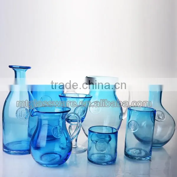 color bubble water glass set glass bottle and highball
