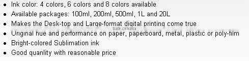 High stability Sublimation ink