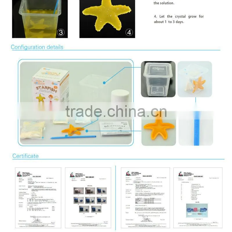 Children Game Crystal Starfish Science Kit Made in China