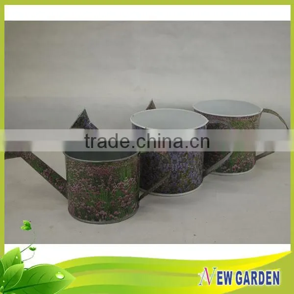 Fashion Round Handicraft Flower Printing Sticker Chinese Flower Pots,Railings Flower Pot