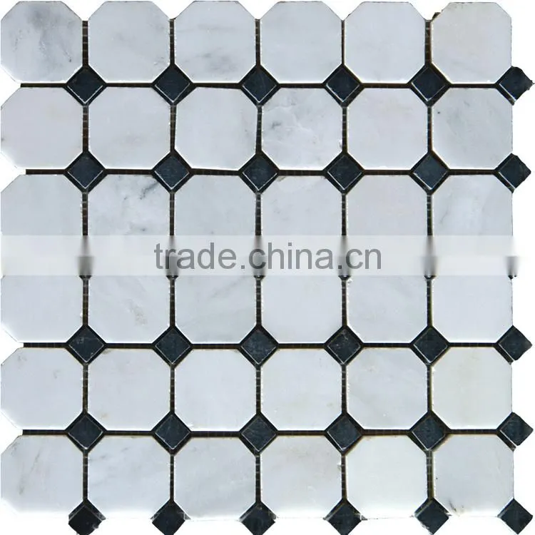 MM-CV320 Beautiful house design natural stone marble octagon mosaic tile