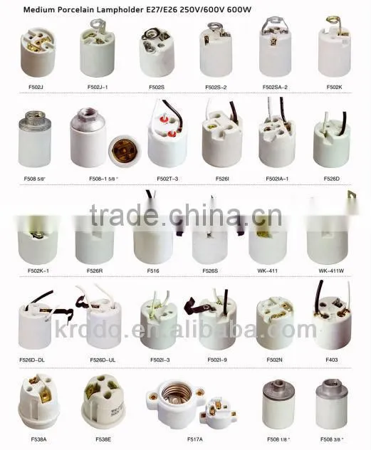 e27 ceramic bulb screw holder types porcelain lamp holder