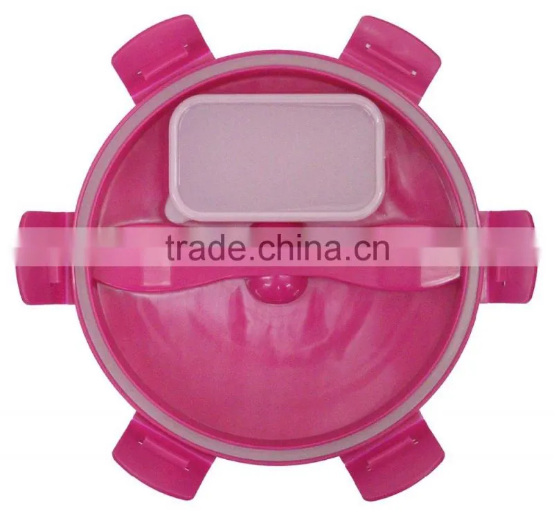 2017 hot style got the patent plastic salad box with silicone ring