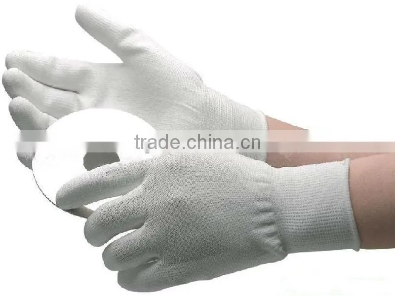 White nylon gloves with polyurethane