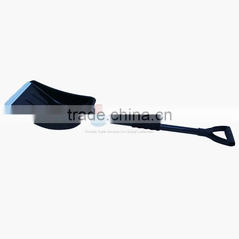 Winter plastic snow shovel with iron pole