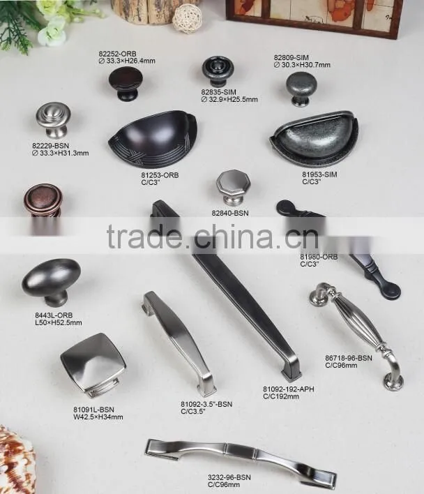 Satin Zinc Alloy Cabinet Drawer Pull Handle Shell Style Handle cup handle
