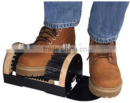 plastic bristle wooden outdoor shoes and boot brush