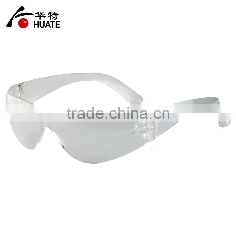 Custom colorful temples clear PC safety glasses,transparent safety glasses