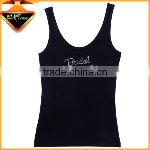 Custom Women's Jogging Cotton/Spandex Black Singlet