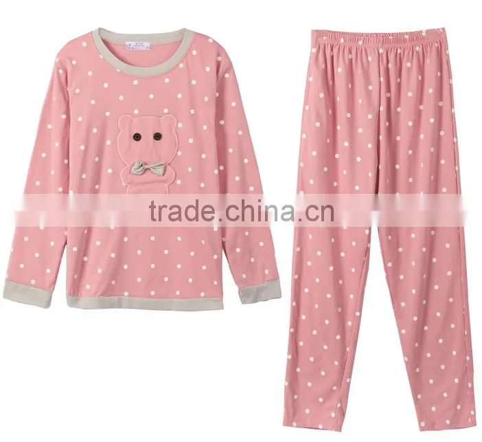 wholesale High quality 100% cotton popular women pajamas printing