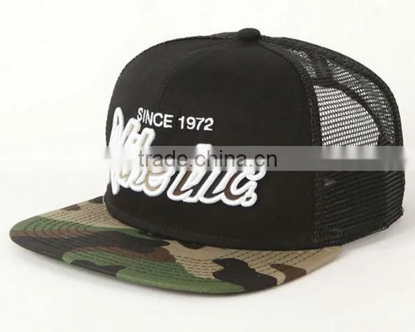 5 panel custom mesh trucker caps embroidery logo