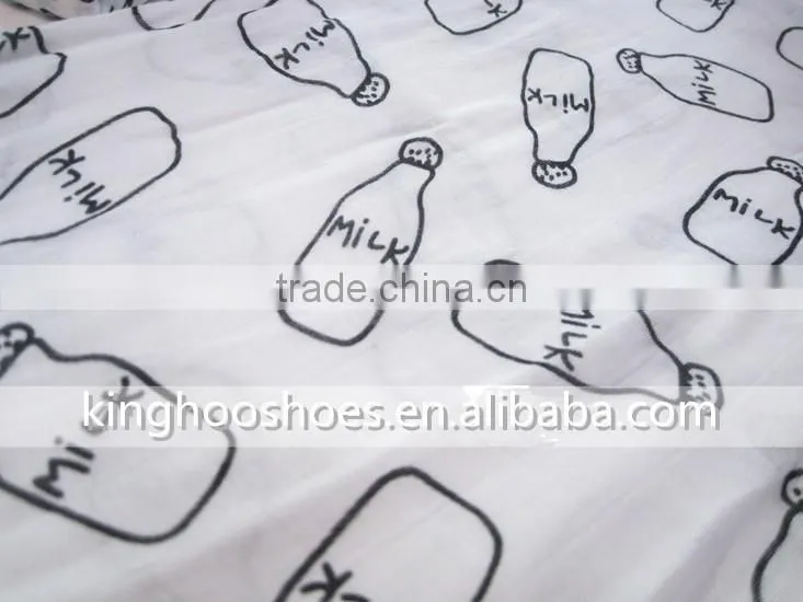 120cm*120cm nursing bottle design knitted organic cotton bamboo gauze baby muslin swaddle