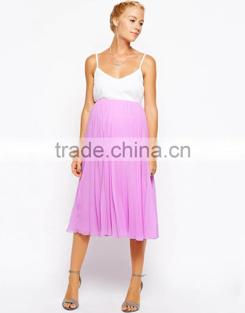 Maternity Pleated Midi Skirt