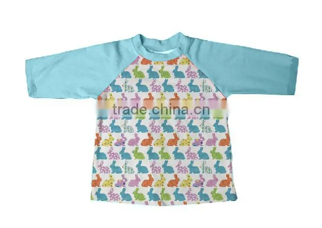 leaf Pattern 3/4 Sleeve T Shirt Cotton Children Baby KidsTee Baby Raglan for stpatricks