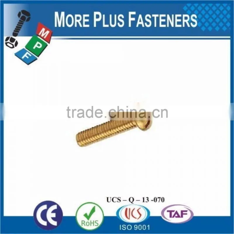 Made in Taiwan Brass Stainless Steel Zinc Plated Round Slot Machine Screw